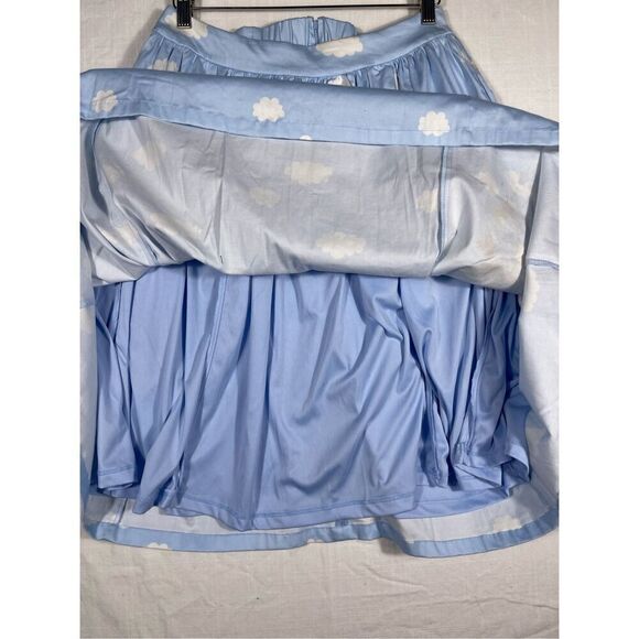 Disney Blue White Mickey Up Balloon Cloud Castle High Waisted Swing Skirt Large - Picture 5 of 11